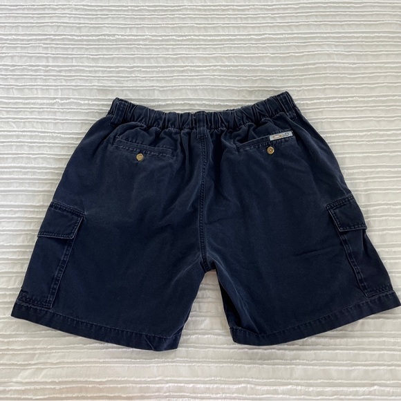 OP Sport XL Navy Cargo Shorts Elastic Waist Zip And Button Closure - Picture 2 of 4